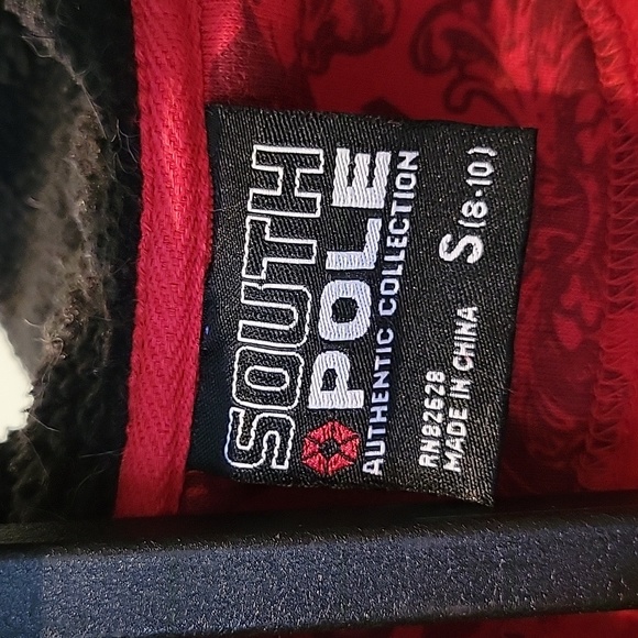 SOUTHPOLE ZIP-UP   BOYS/GIRLS HOODIE, RED/BLACK FLEECE LINED, SM 8-10 - Picture 2 of 7